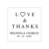 Thanks & Love Quote with heart for Wedding Rubberstempel (Afrduk)