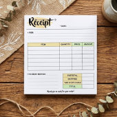 Thanks Order Receipt Form | Small Business Invoice Notitieblok