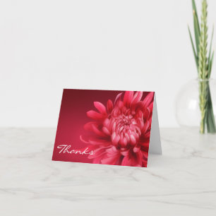 Thanks red chrysanthemum painted art card bedankkaart