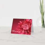 Thanks red chrysanthemum painted art card bedankkaart (Voorkant)