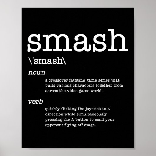 Thanks Videogames Smash Definition Video Game  Poster (Voorkant)