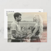 Thanks Wedding Thank You Postcard Briefkaart (Voorkant / Achterkant)