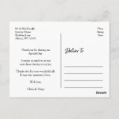 Thanks Wedding Thank You Postcard Briefkaart (Achterkant)