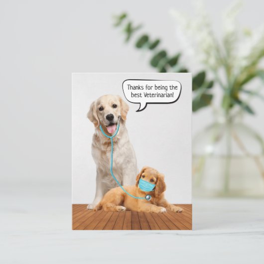 Thanks You to Veterinarian   Briefkaart (Staand voorkant)