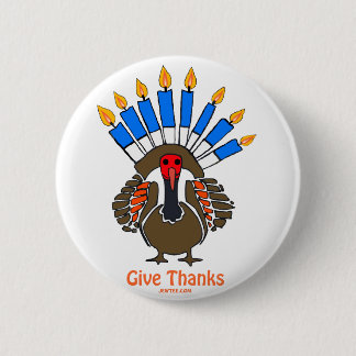 Thanksanukkah Thanksgivukkah turkey menorah gift Ronde Button 5,7 Cm