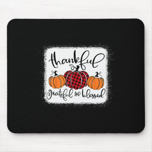 Thanksg, Herfst van Grateful en Blessed Pumpkin Muismat (Voorkant)