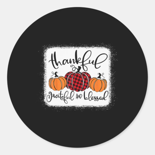 Thanksg, Herfst van Grateful en Blessed Pumpkin Ronde Sticker (Voorkant)