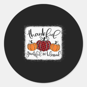 Thanksg, Herfst van Grateful en Blessed Pumpkin Ronde Sticker