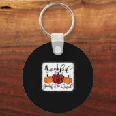 Thanksg, Herfst van Grateful en Blessed Pumpkin Sleutelhanger (Voorkant)