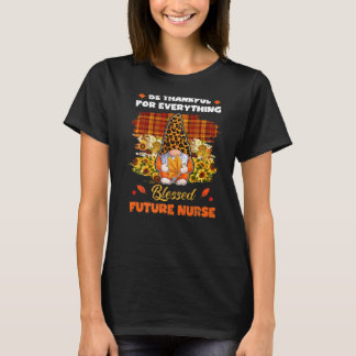 Thanksgiv: Thankful Bless Future Nurse Gnome Herfs T-shirt