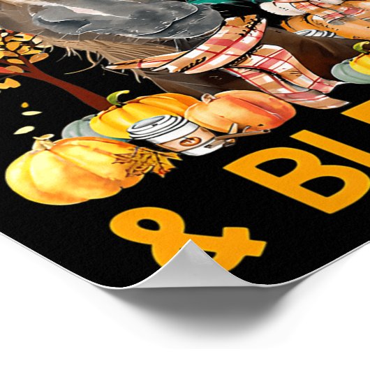 thanksgivi , herfst van het pompoenpaard met zegen poster (Hoek)