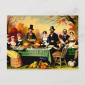 Thanksgiving 1800s feestdagenkaart (Voorkant)