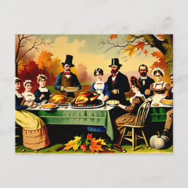 Thanksgiving 1800s feestdagenkaart