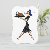 Thanksgiving 1950 gothic huisvrouw feestdagenkaart (Staand voorkant)