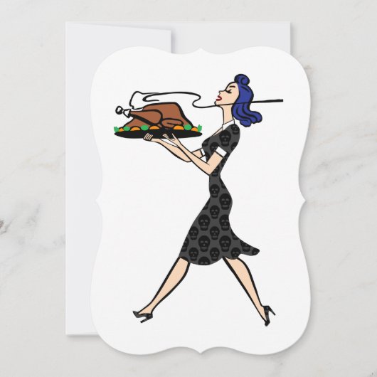 Thanksgiving 1950 gothic huisvrouw feestdagenkaart (Voorkant)