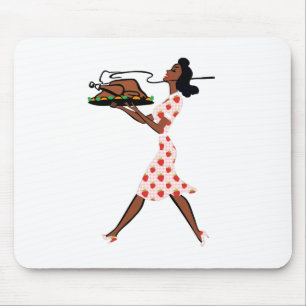 Thanksgiving 1950 zwarte huisvrouw muismat