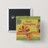Thanksgiving 2009 vierkante button 5,1 cm (Voorkant /achterkant)
