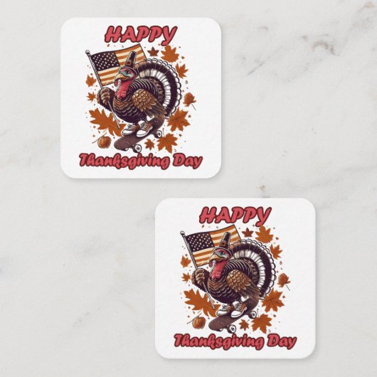 Thanksgiving 2023 vierkante visitekaartje (Voorkant / Achterkant)