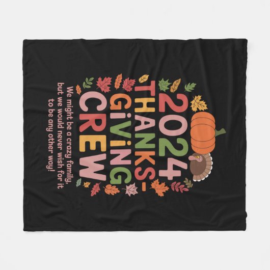 Thanksgiving 2024 Crew Turkije Matching Fleece Deken (Voorkant (Horizontaal))