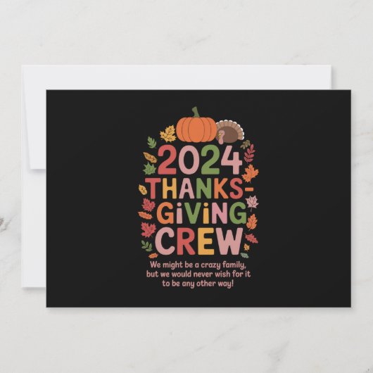 Thanksgiving 2024 Crew Turkije Matching Kaart (Voorkant)