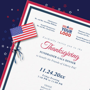 Thanksgiving 2026 Politieke Fundraiser Gala Diner Kaart