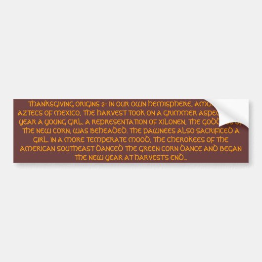 Thanksgiving 2 bumpersticker (Voorkant)