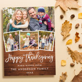Thanksgiving 4 Foto Rustic Wood Brush Briefkaart