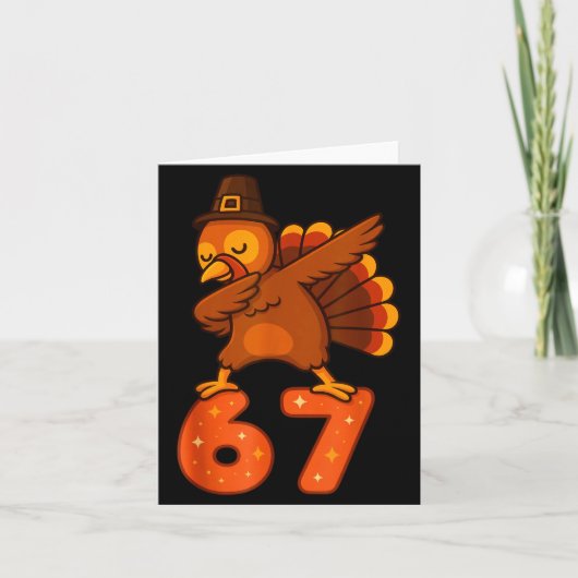 Thanksgiving 67 Meme Six Seven Funny Turkey  Kaart (Voorkant)