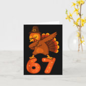 Thanksgiving 67 Meme Six Seven Funny Turkey  Kaart (Gele Bloem)