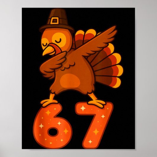 Thanksgiving 67 Meme Six Seven Funny Turkey  Poster (Voorkant)