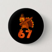 Thanksgiving 67 Meme Six Seven Funny Turkey Ronde Button 5,7 Cm (Voorkant)