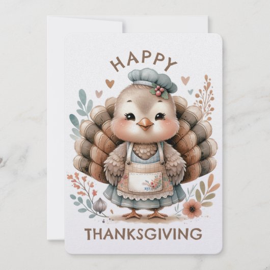 Thanksgiving Aangepast Bericht Platte Kerstkaart (Voorkant)