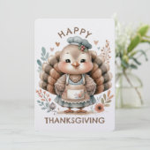 Thanksgiving Aangepast Bericht Platte Kerstkaart (Staand voorkant)