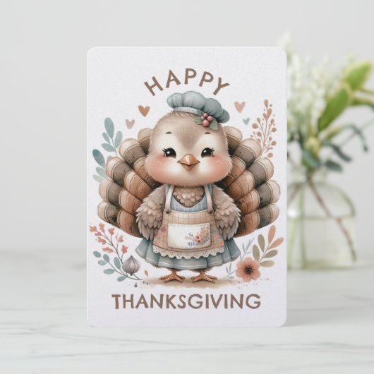 Thanksgiving Aangepast Bericht Platte Kerstkaart (Staand voorkant)