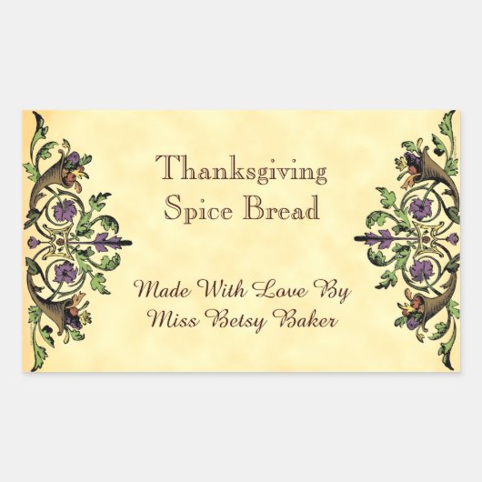 Thanksgiving Aangepaste cornucopia sticker (Voorkant)