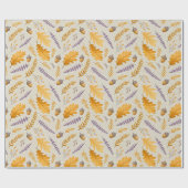 Thanksgiving Acorn and Lavender Fall Gift Wrap Cadeaupapier (Vlak)