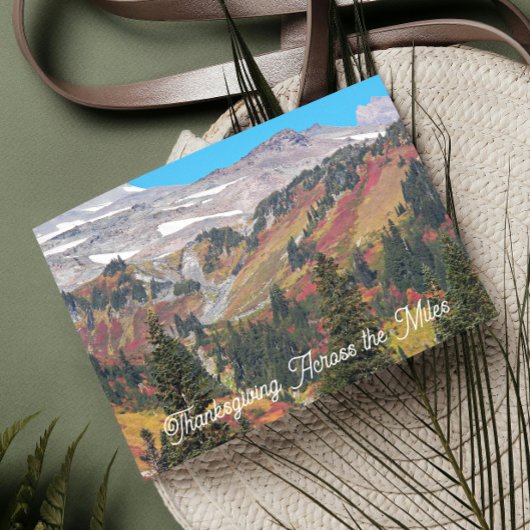 Thanksgiving Across the Miles Scenic Landscape Feestdagen Kaart