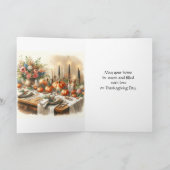 Thanksgiving Across The Miles-vakantie Feestdagen Kaart (Binnen)