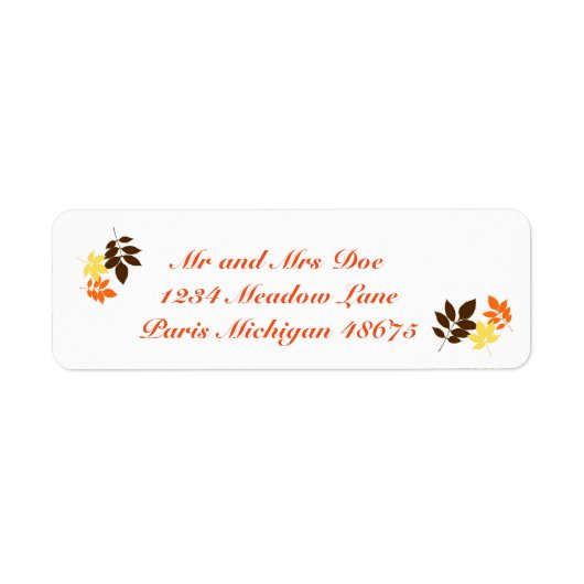 Thanksgiving Adresetiketten/bladeren Etiket (Voorkant)