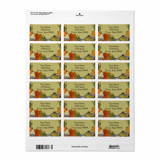 Thanksgiving Adresetiketten Etiket (Full Sheet)