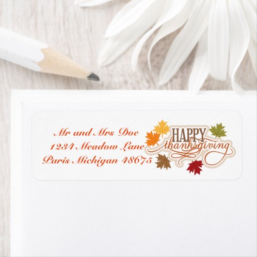 Thanksgiving Adresetiketten/Happy Thanksgiving Etiket (Insitu)