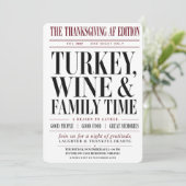 Thanksgiving AF Krant Dinner Party Kaart (Staand voorkant)