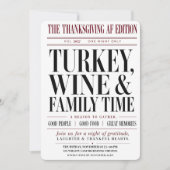 Thanksgiving AF Krant Dinner Party Kaart (Voorkant)