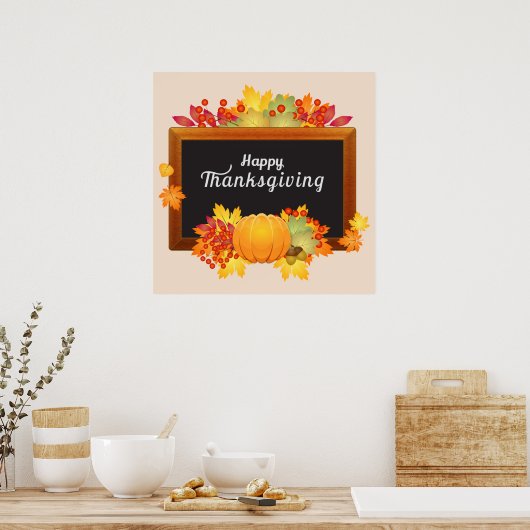 Thanksgiving afdrukken, waarde Poster papier (mat) (Keuken)