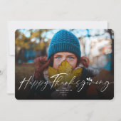 Thanksgiving afvlakt handschriftenfoto feestdagenkaart (Voorkant)