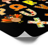 Thanksgiving alfabet grappig turkije Herfst voorsc Poster (Hoek)