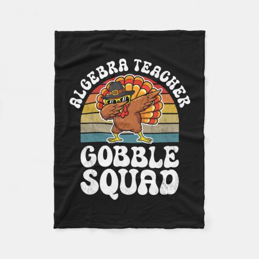 Thanksgiving Algebra Teacher Gobble Squad Turkey  Fleece Deken (Voorkant)
