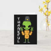 Thanksgiving Alien Dankbaar Funny Herfst Ruimte Ma Kaart (Gele Bloem)