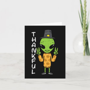Thanksgiving Alien Dankbaar Funny Herfst Ruimte Ma Kaart