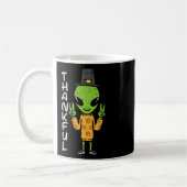 Thanksgiving Alien Dankbaar Funny Herfst Ruimte Ma Koffiemok (Links)